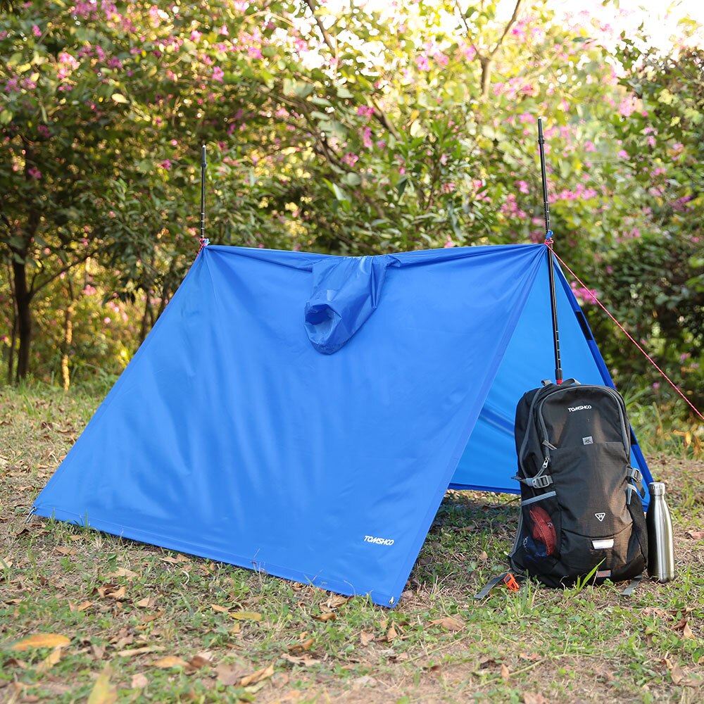 Cheap Goat Tents TOMSHOO Multifunctional Lightweight Raincoat with Hood Outdoor Rain Cover Poncho Camping Picnic Sunshine Canopy Shelter Mat Tents 